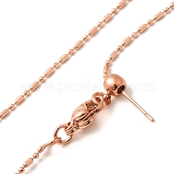 1mm Rack Plating Brass Column Link Chain Adjustable Slider Necklaces for Women Men&nbsp;MAK-L044-54RG