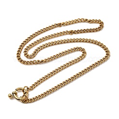 304 Stainless Steel Twisted Chain Necklaces with Spring Ring Clasps for Women&nbsp;NJEW-Z091-08G