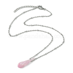 Electroplated Natural Quartz Crystal Prism Pendant Necklaces&nbsp;NJEW-JN05028-02