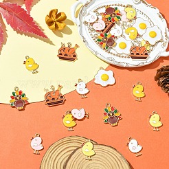 28Pcs 7 Styles Thanksgiving Day Theme Alloy Enamel Pendants&nbsp;ENAM-YW0005-18