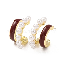 Valentine's Day Alloy & Resin Stud Earrings&nbsp;EJEW-T055-01B