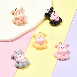 5Pcs 5 Colors Opaque Resin Pendants&nbsp;RESI-FS0001-67A