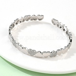 Brass Micro Pave Cubic Zirconia Bangles&nbsp;BJEW-C144-02P