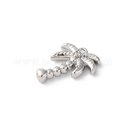 Brass Pave Clear Cubic Zirconia Pendants&nbsp;KK-V016-01P
