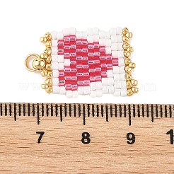 Romantic Glass Seed Bead Pendants&nbsp;PALLOY-MZ01384-01