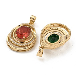 Brass Micro Pave Cubic Zirconia Pendants&nbsp;KK-P263-24KCG
