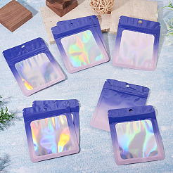 40Pcs Rectangle Glitter Holographic Plastic Resealable Packaging Bags&nbsp;ABAG-TA0001-97B-01