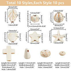 100Pcs 10 Styles Synthetic Howlite Beads&nbsp;G-GO0001-20