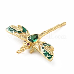 Rack Plating Brass Micro Pave Cubic Zirconia Pendants&nbsp;X-KK-E281-07G-01