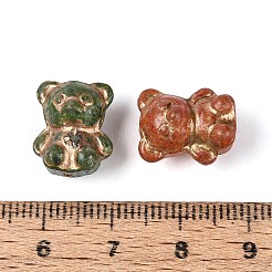 Picasso Baking Paint and Golden Metal Enlaced Glass Beads&nbsp;DGLA-T004-45M