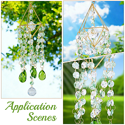 Crystal Glass & Iron Hanging Suncatchers&nbsp;HJEW-SP0001-87