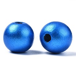 Painted Natural Wood European Beads&nbsp;WOOD-S057-067