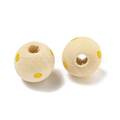 Printed Wood European Beads&nbsp;WOOD-G022-18F