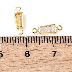 SHEGRACE Brass Pave Cubic Zirconia Trapezoid Connector Charms&nbsp;XGRQ2O349-444G