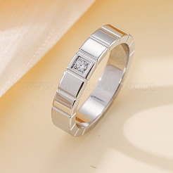 304 Stainless Steel & Cubic Zirconia Finger Rings&nbsp;FS-WG10832-13