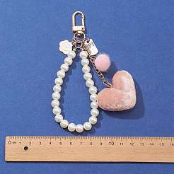 Plush Love Heart Pendant Decorations&nbsp;AJEW-FS0001-08