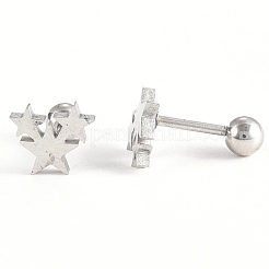 Tarnish Resistant 201 Stainless Steel Barbell Cartilage Earrings&nbsp;EJEW-R147-04