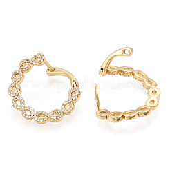 Infinity Clear Cubic Zirconia Hoop Earrings&nbsp;EJEW-M216-11A