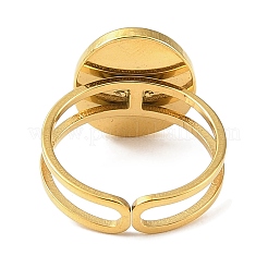 Ion Plating(IP) 304 Stainless Steel Open Cuff Ring for Women&nbsp;RJEW-F166-07G-02