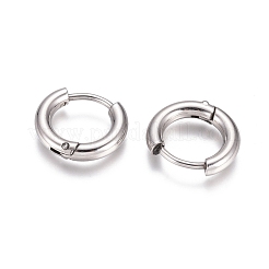 Tarnish Resistant 304 Stainless Steel Huggie Hoop Earrings&nbsp;EJEW-G272-01-8mm-P
