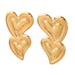 304 Stainless Steel Heart Stud Earrings&nbsp;EJEW-I320-24G-05