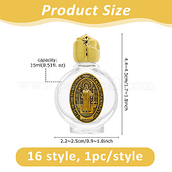 16Pcs 16 Styles Glass Empty Holy Water Bottles for Religious&nbsp;CON-DC0001-24A