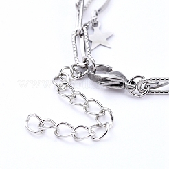 Non-Tarnish 304 Stainless Steel Chain Tiered Necklaces&nbsp;NJEW-JN02828