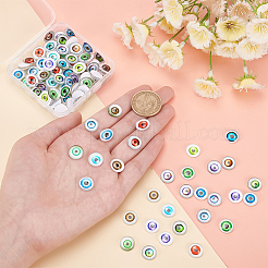 2 Bags Half Round/Dome Dragon Eye Pattern Glass Flatback Cabochons for DIY Projects&nbsp;GGLA-PH0001-36