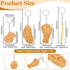 4Pcs Food Theme PVC Pendant Keychains&nbsp;KEYC-SC0002-20A