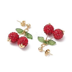 304 Stainless Steel Acrylic Cherry Dangle Stud Earrings&nbsp;EJEW-TA00635