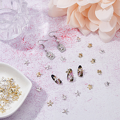 64Pcs 8 Styles Starfish Alloy Rhinestone Cabochon&nbsp;MRMJ-FH0001-40