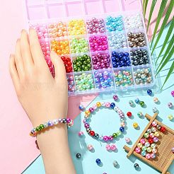 24Colors Rainbow ABS Plastic Imitation Pearl Beads&nbsp;OACR-YW0001-75