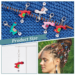 Alloy Enamel Llama/Alpaca with Number Pendant Locking Stitch Markers&nbsp;HJEW-PH01860