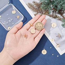 12Pcs 3 Size Brass Stud Earring Findings&nbsp;KK-BC0009-67