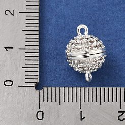 Brass Micro Pave Clear Cubic Zirconia Magnetic Clasps&nbsp;KK-P284-01B-S