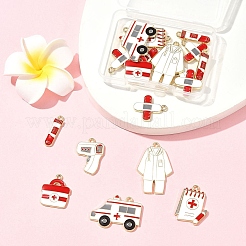 18Pcs 7 Styles Medical Theme Alloy Enamel Pendants&nbsp;FIND-FS0004-36