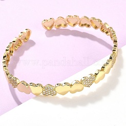 Brass Micro Pave Cubic Zirconia Bangles&nbsp;BJEW-C144-02G