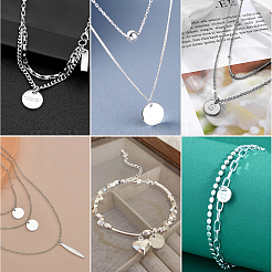 4Pcs 925 Sterling Silver Pendants&nbsp;STER-BBC0005-37B