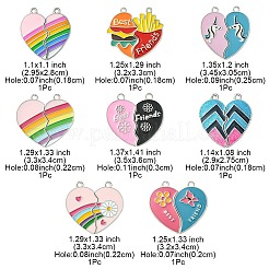 8 Sets 8 Styles Friendship Theme Alloy Enamel Split Pendants&nbsp;FIND-FS0002-31