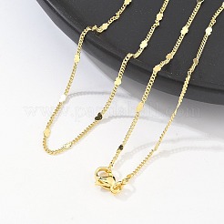 Brass Curb Chains with Heart Necklace for Women&nbsp;NJEW-P265-36G