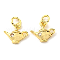 Rack Plating Brass Micro Pave Cubic Zirconia Charms&nbsp;KK-D036-06G