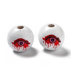 Halloween Spray Painted Wood Beads&nbsp;WOOD-C002-06