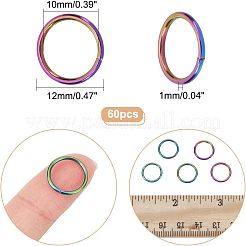 60Pcs Ion Plating(IP) 304 Stainless Steel Open Jump Rings&nbsp;STAS-CA0001-72