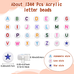 DIY Acrylic Letter Beads Stretch Bracelet Making Kits&nbsp;DIY-YW0011-62