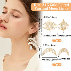 40Pcs 2 Styles Brass Connector Charms&nbsp;KK-BBC0005-50