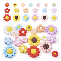 19Pcs 19 Styles Flower Food Grade Eco-Friendly Silicone Focal Beads&nbsp;SIL-BT0001-05