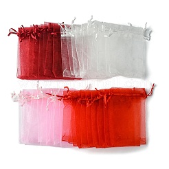40Pcs 4 Colors Organza Bags Jewellery Storage Pouches Wedding Favour Party Mesh Drawstring Gift&nbsp;OP-FS0001-03C
