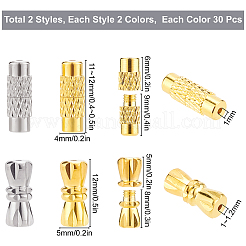 120 Sets 4 Style Column Brass Screw Clasps&nbsp;KK-SC0002-17