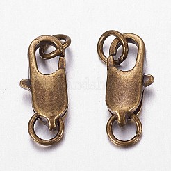 Brass Lobster Claw Clasps&nbsp;X-KK-KK802-AB-NR