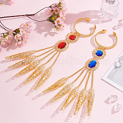 4pcs 2 Colors Acrylic Oval Full Hand Ring Bracelet&nbsp;BJEW-AN0001-23